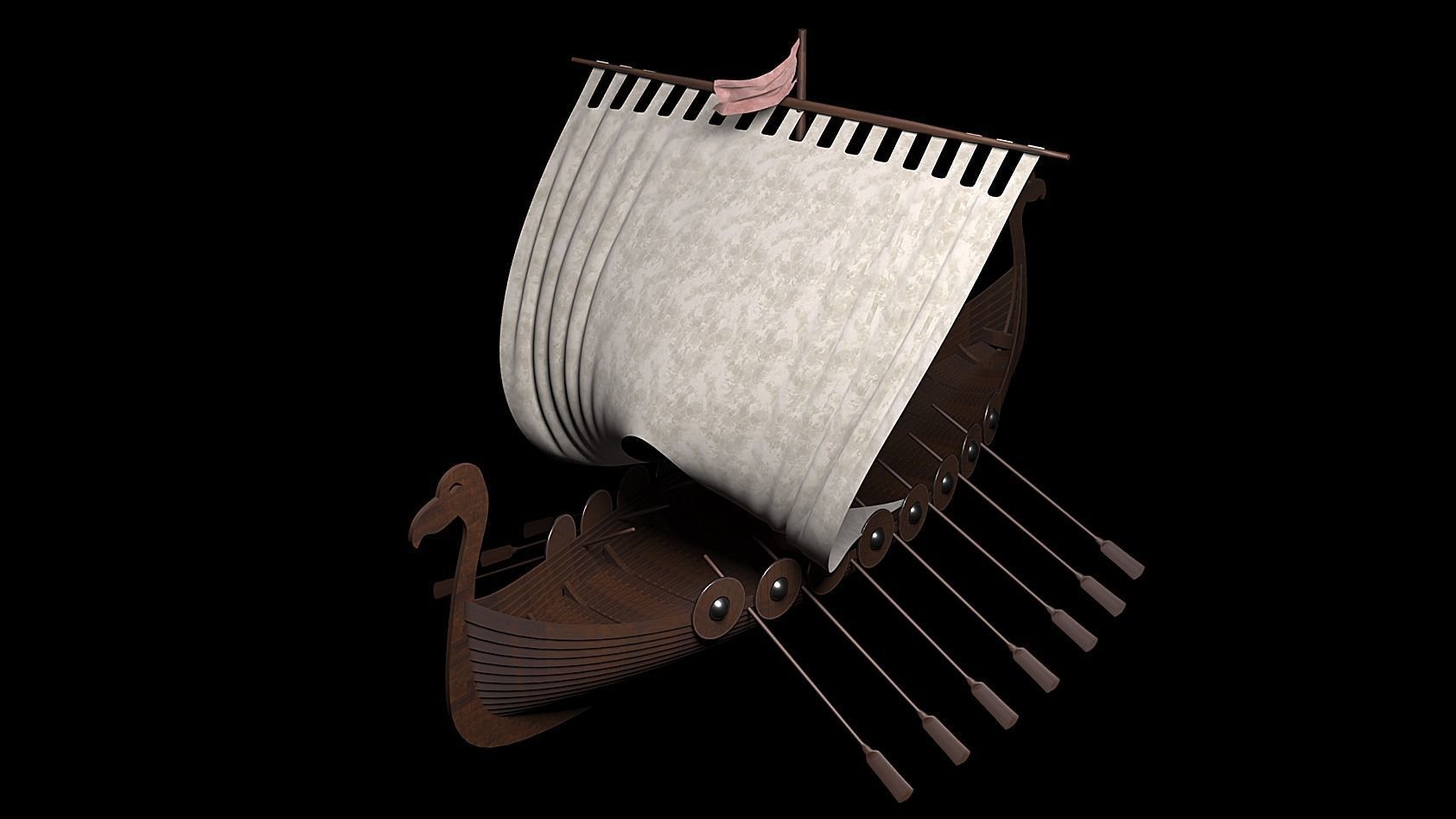 Drakkar viking ship 3D model_2
