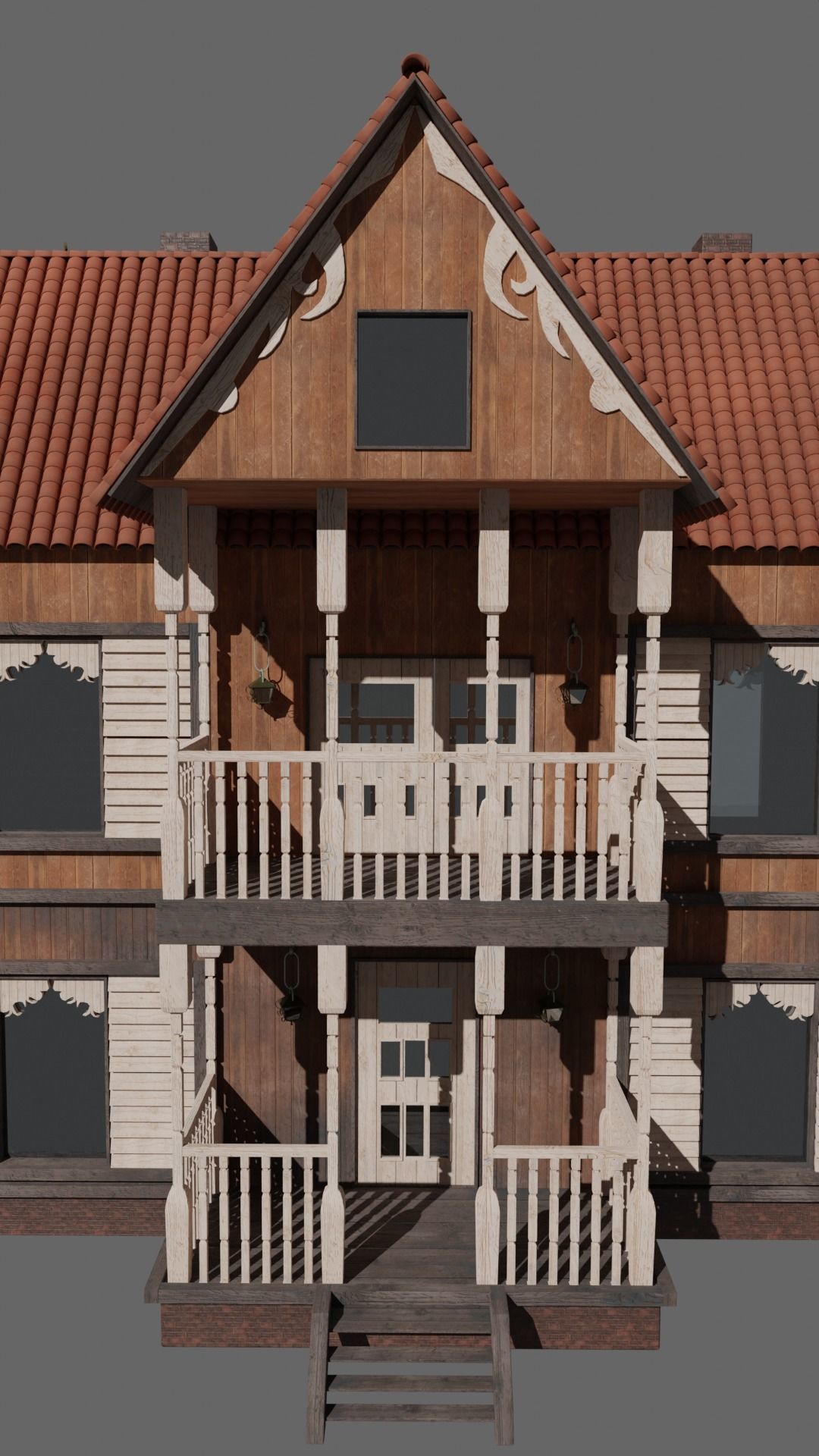 Old Stylized House 3D model_2