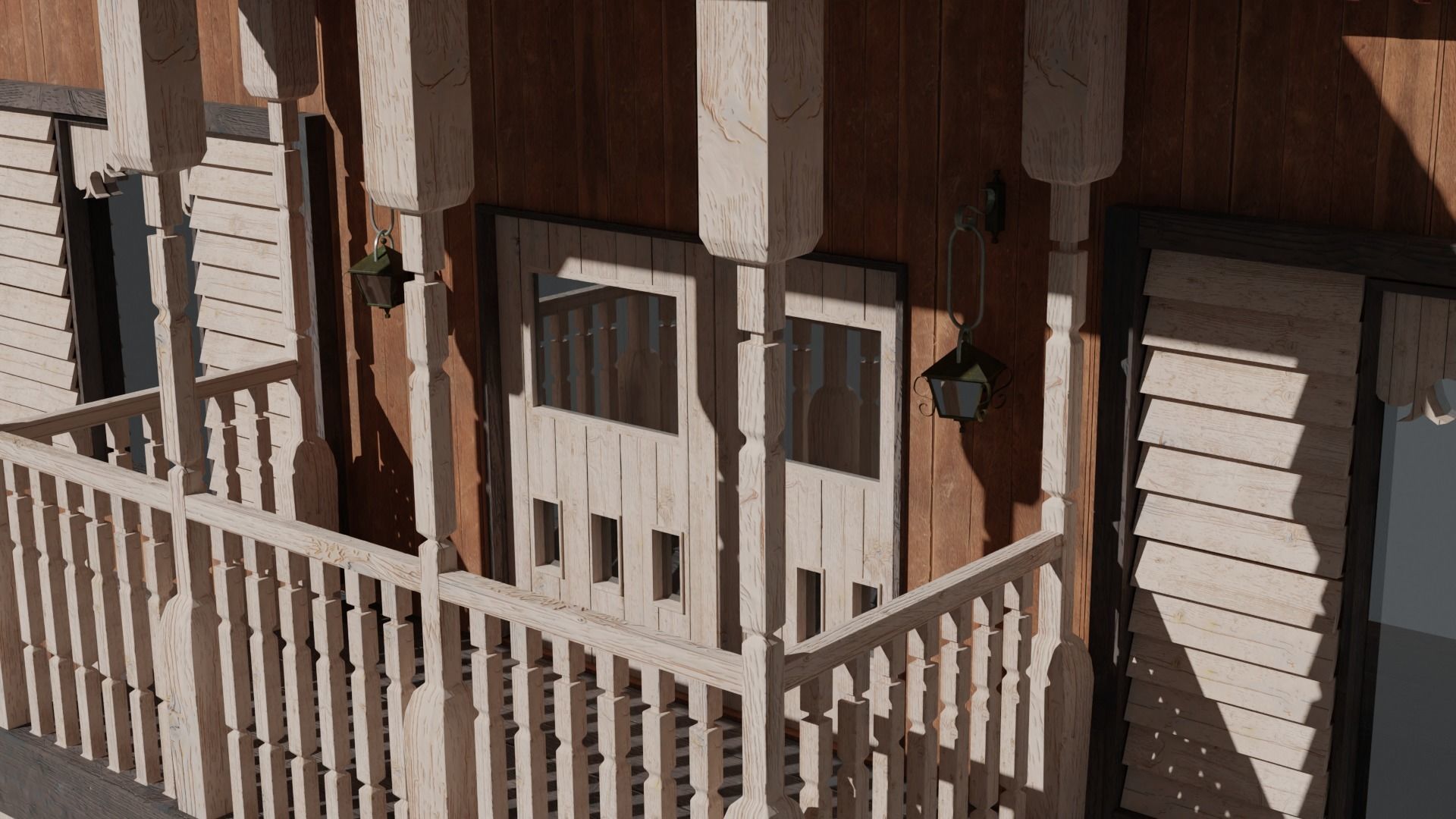 Old Stylized House 3D model_7