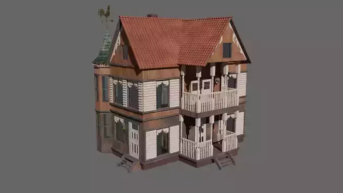 Old Stylized House 3D model