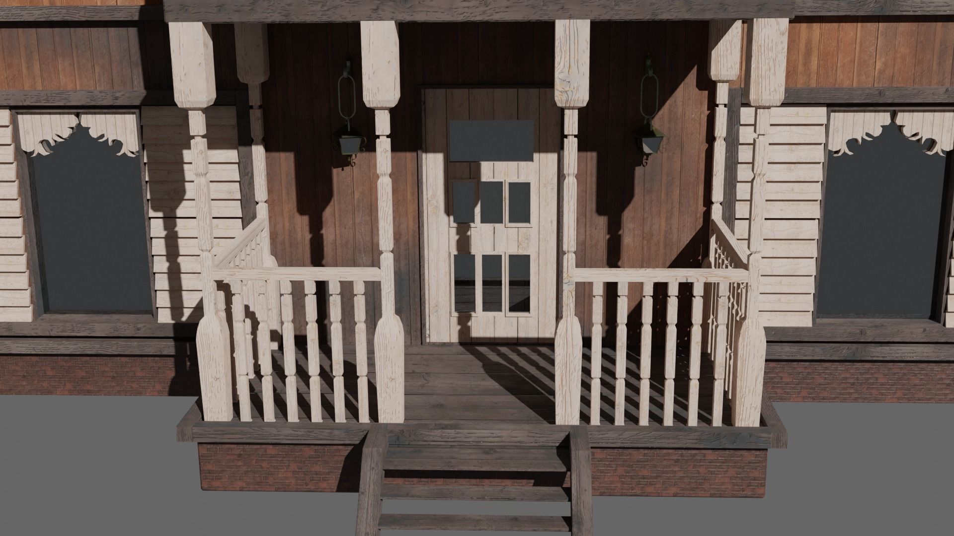 Old Stylized House 3D model_8