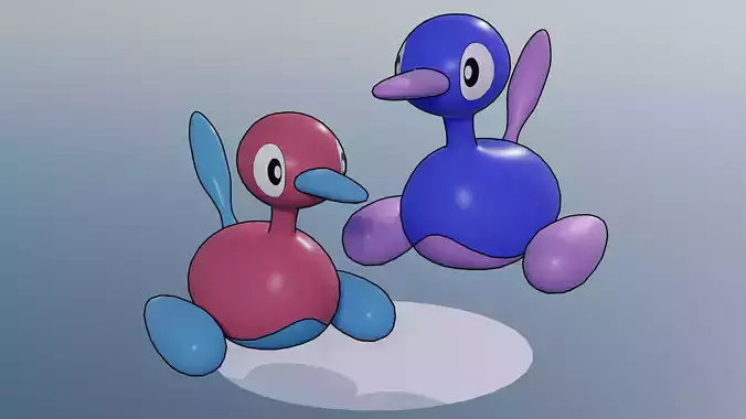 Pokemon Porygon2 and Shiny Version