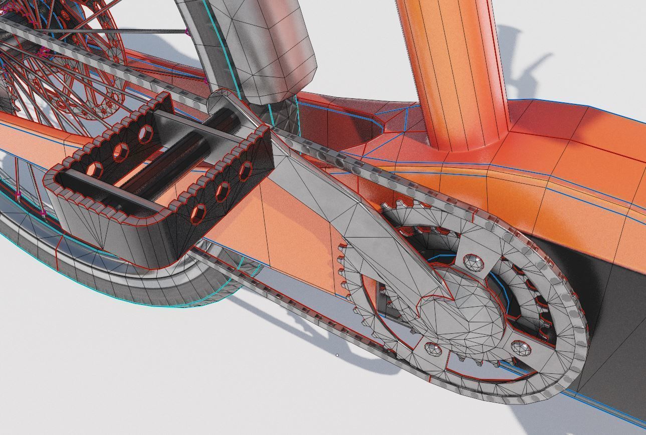 Low-Poly Cargo Bike Rigged All Versions 3D Model Collection_66