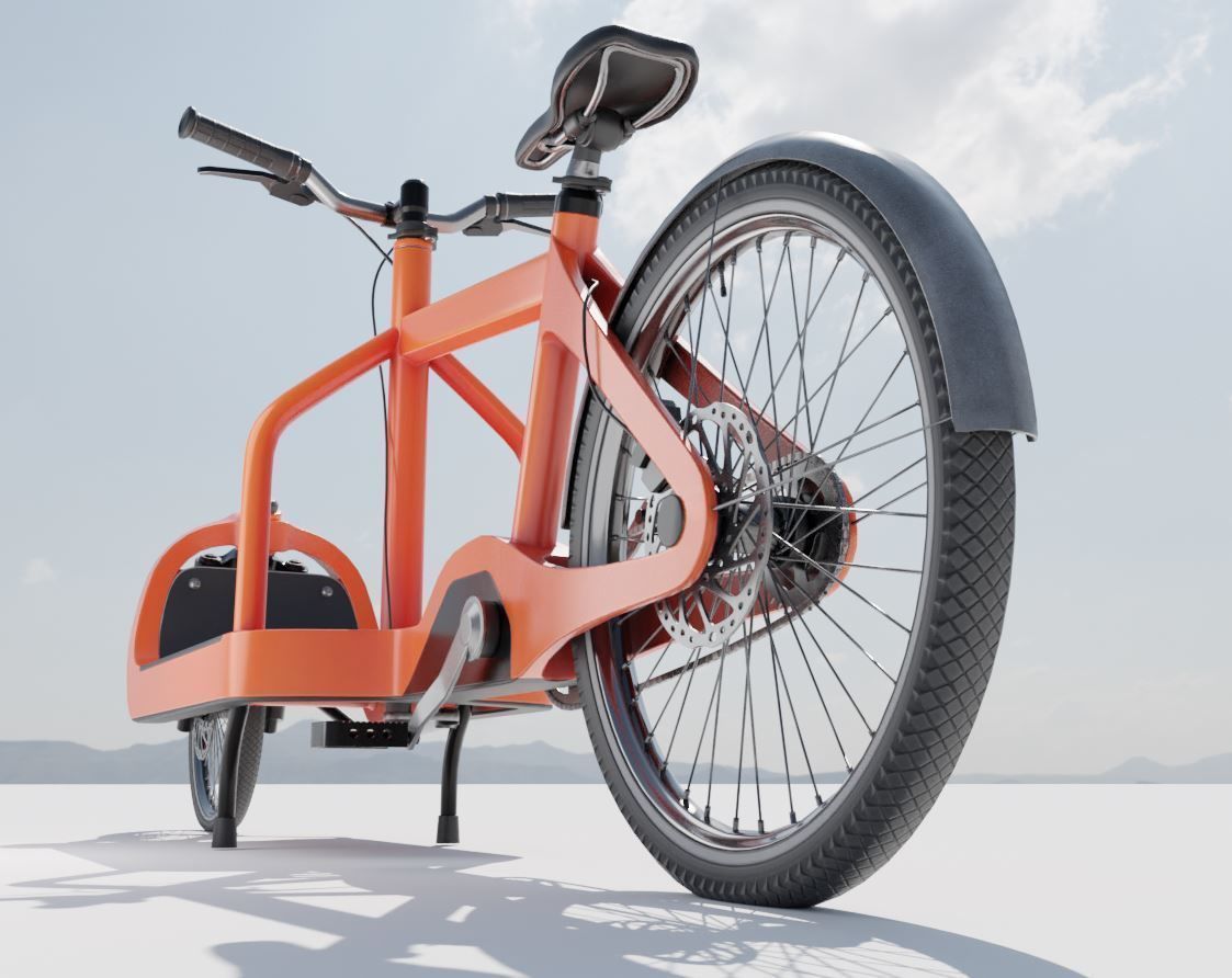 Low-Poly Cargo Bike Rigged All Versions 3D Model Collection_51