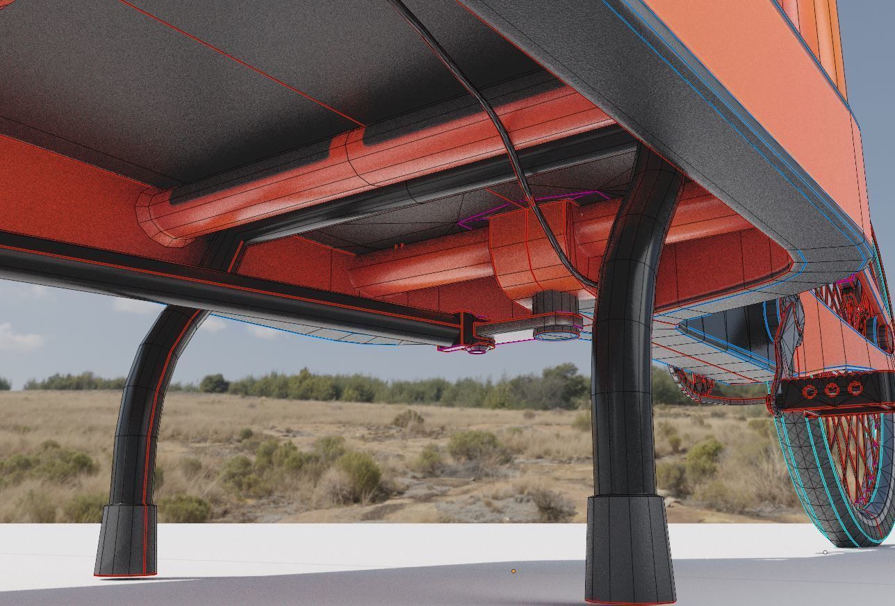 Low-Poly Cargo Bike Rigged All Versions 3D Model Collection_55