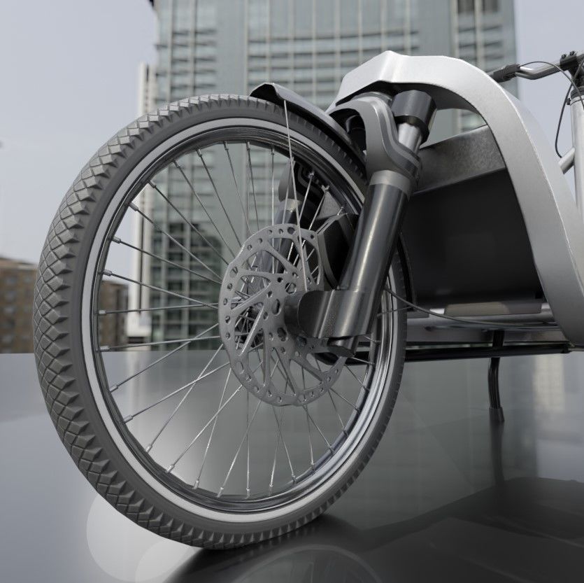 Low-Poly Cargo Bike Rigged All Versions 3D Model Collection_12