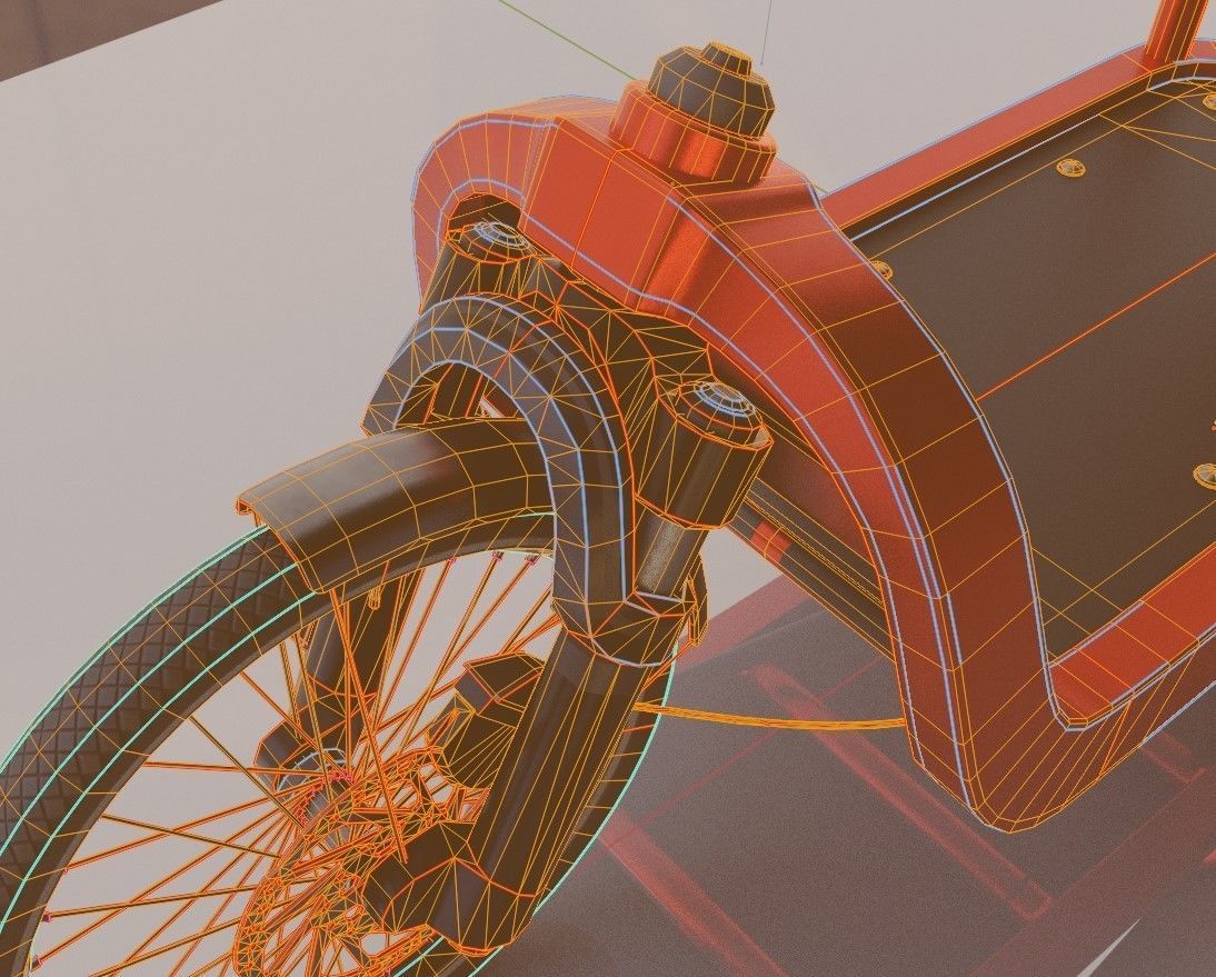 Low-Poly Cargo Bike Rigged All Versions 3D Model Collection_70