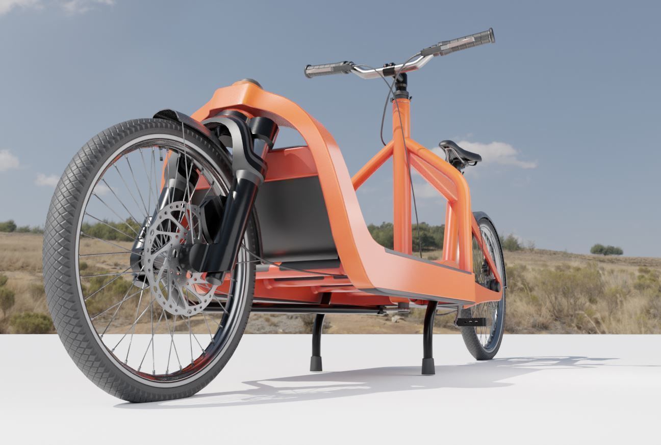 Low-Poly Cargo Bike Rigged All Versions 3D Model Collection_60