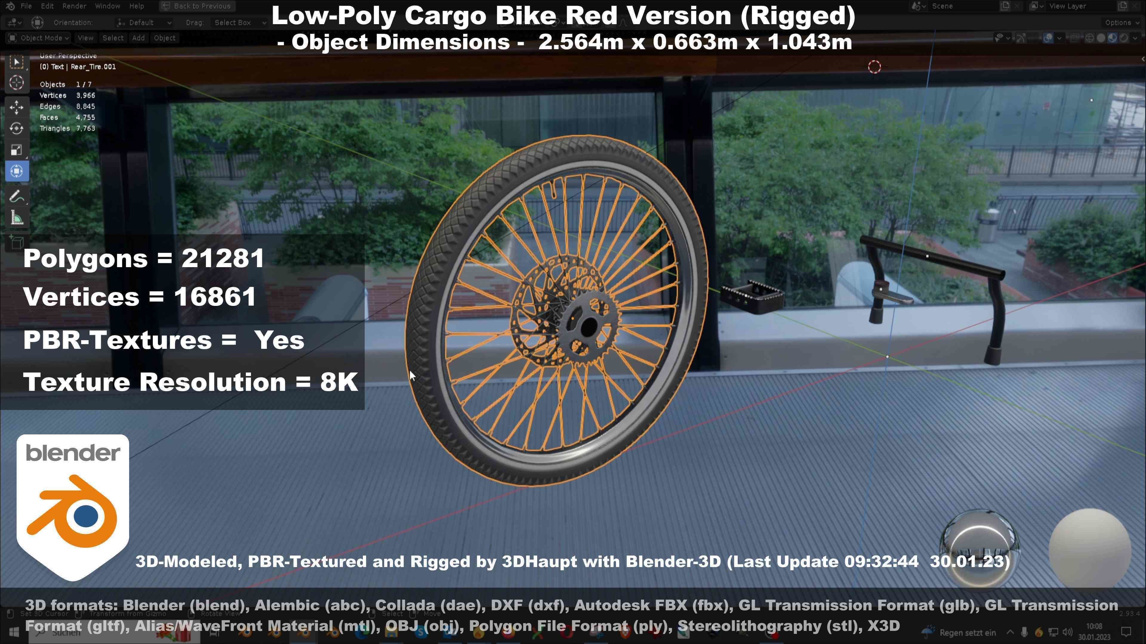 Low-Poly Cargo Bike Rigged All Versions 3D Model Collection_100
