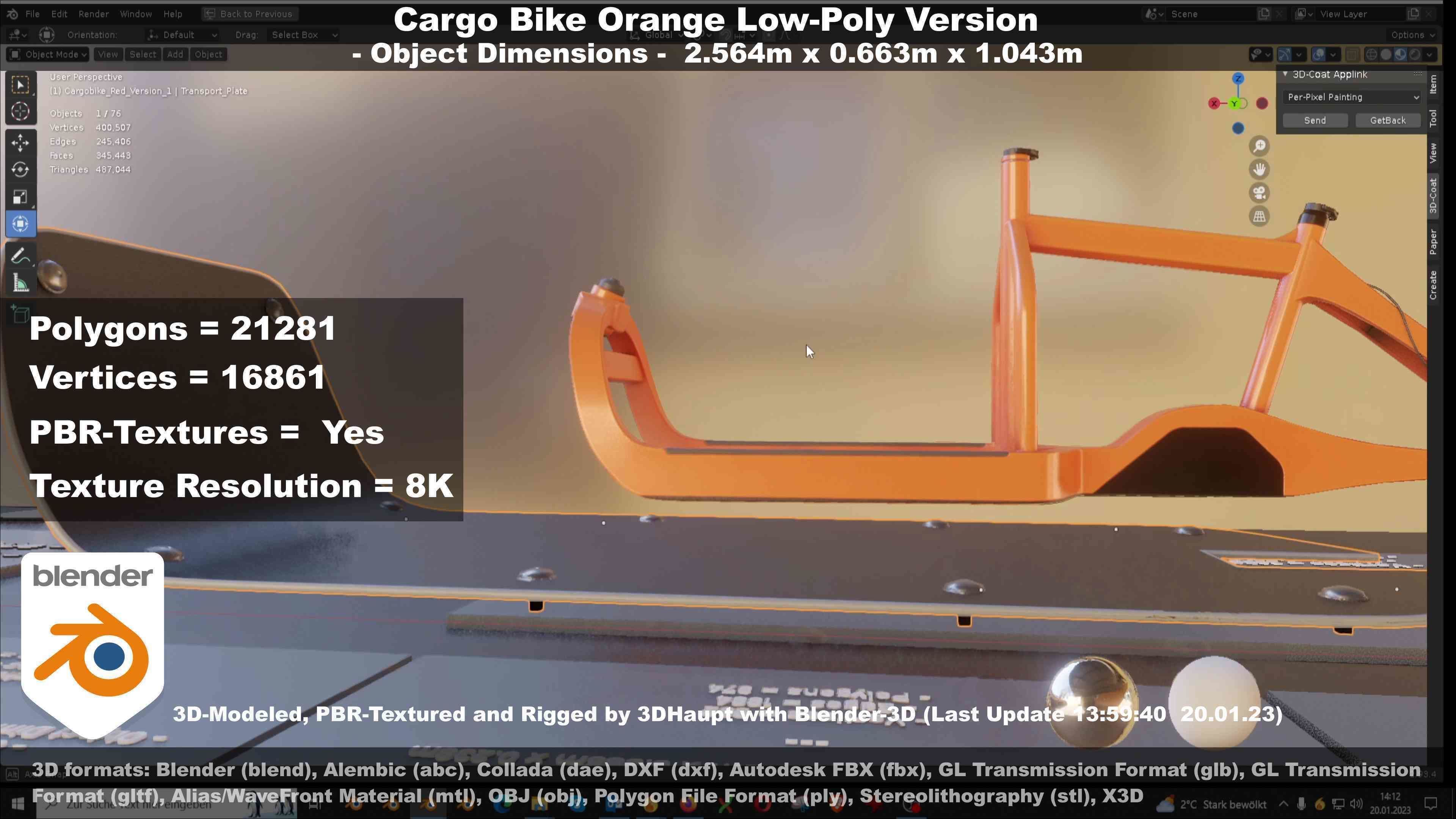 Low-Poly Cargo Bike Rigged All Versions 3D Model Collection_127