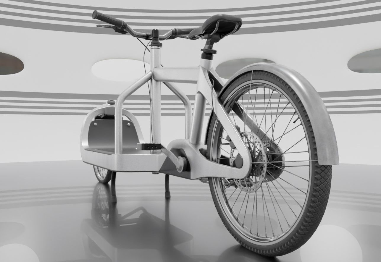 Low-Poly Cargo Bike Rigged All Versions 3D Model Collection_23