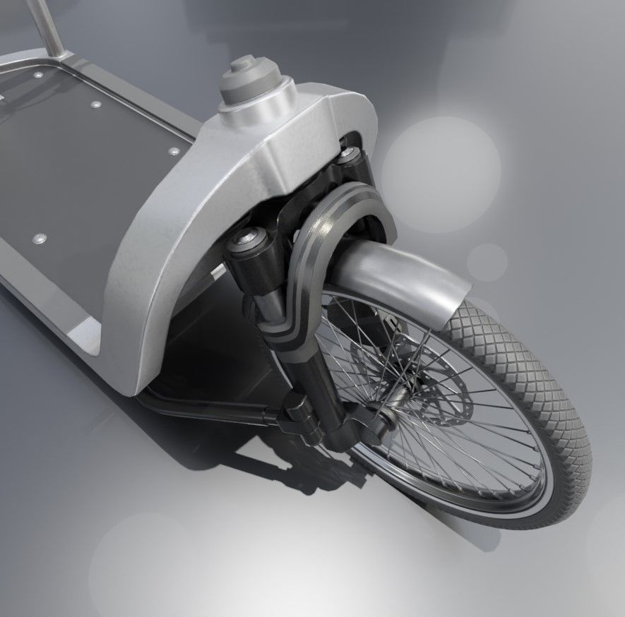 Low-Poly Cargo Bike Rigged All Versions 3D Model Collection_22