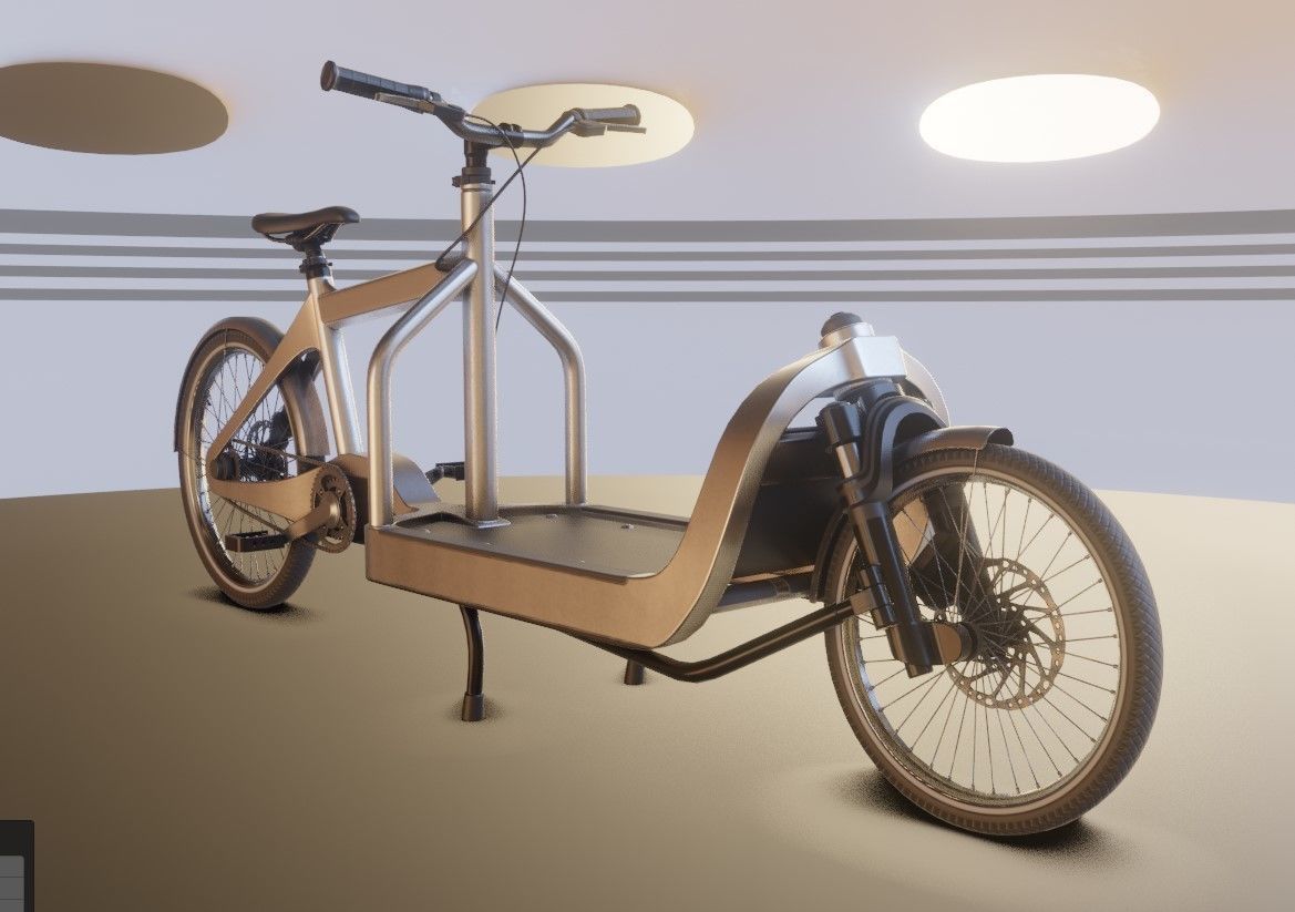 Low-Poly Cargo Bike Rigged All Versions 3D Model Collection_13
