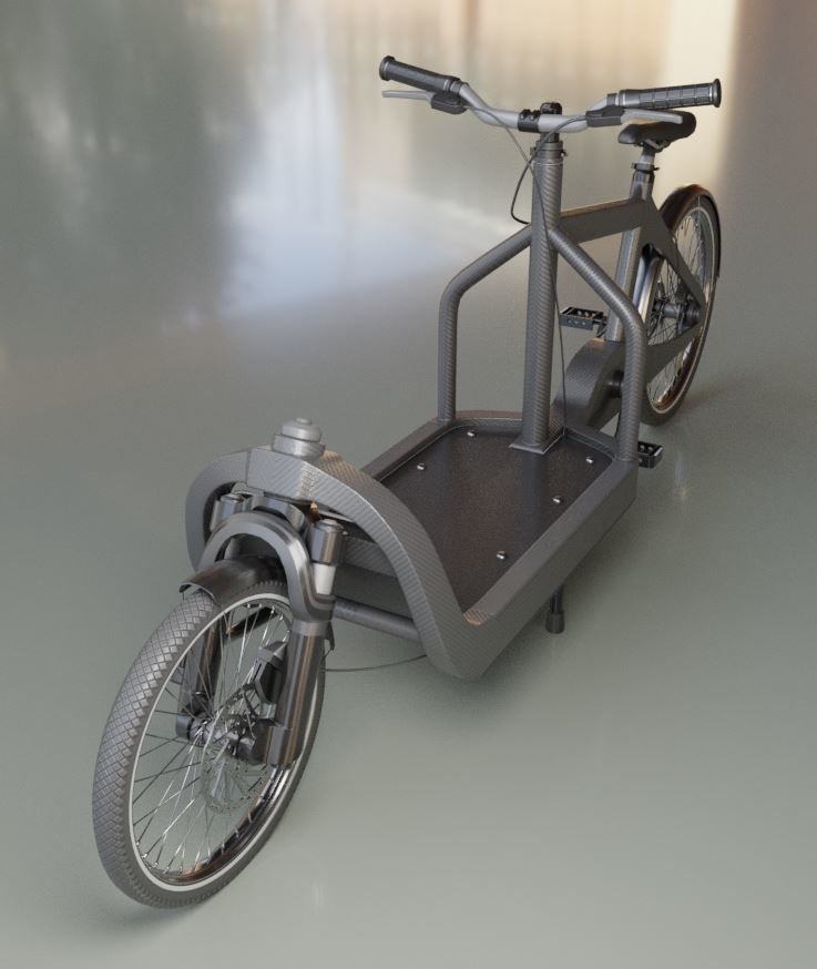Low-Poly Cargo Bike Rigged All Versions 3D Model Collection_43