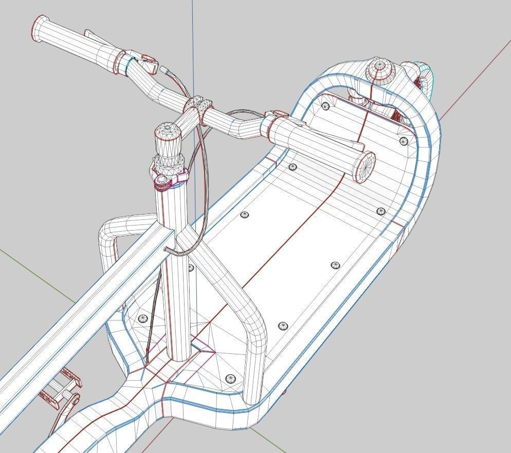 Low-Poly Cargo Bike Rigged All Versions 3D Model Collection_14