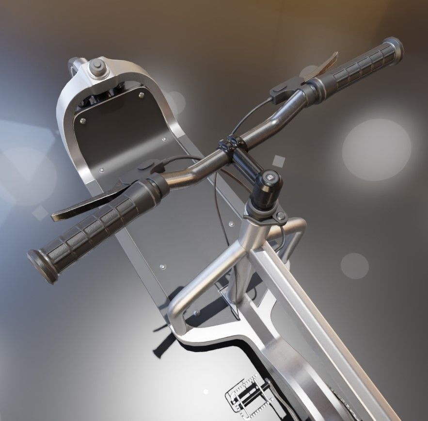 Low-Poly Cargo Bike Rigged All Versions 3D Model Collection_11