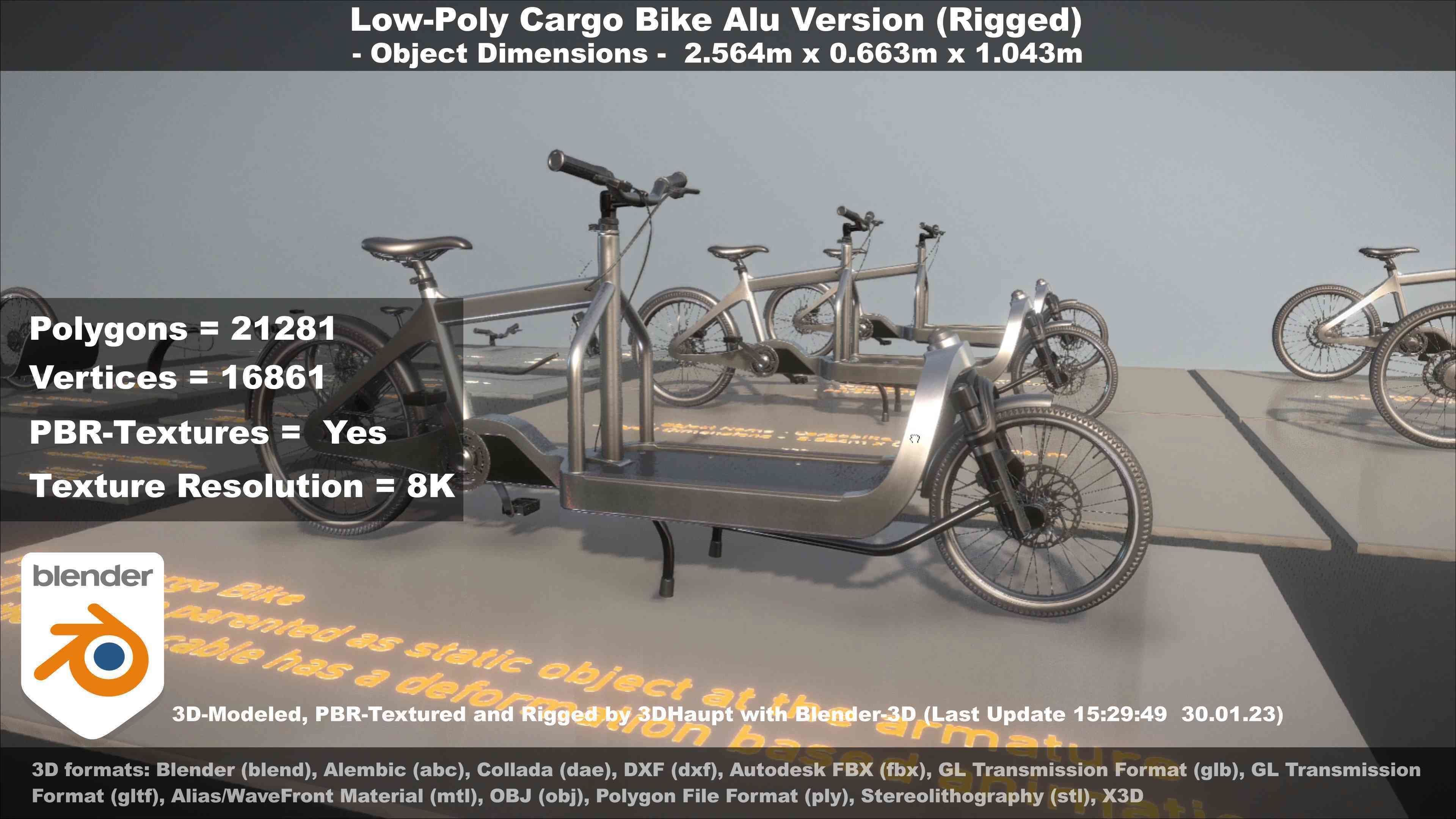 Low-Poly Cargo Bike Rigged All Versions 3D Model Collection_109