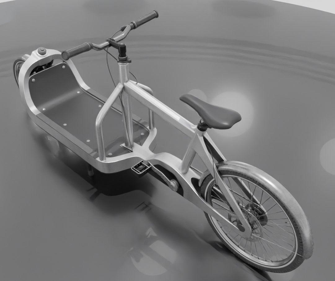 Low-Poly Cargo Bike Rigged All Versions 3D Model Collection_15