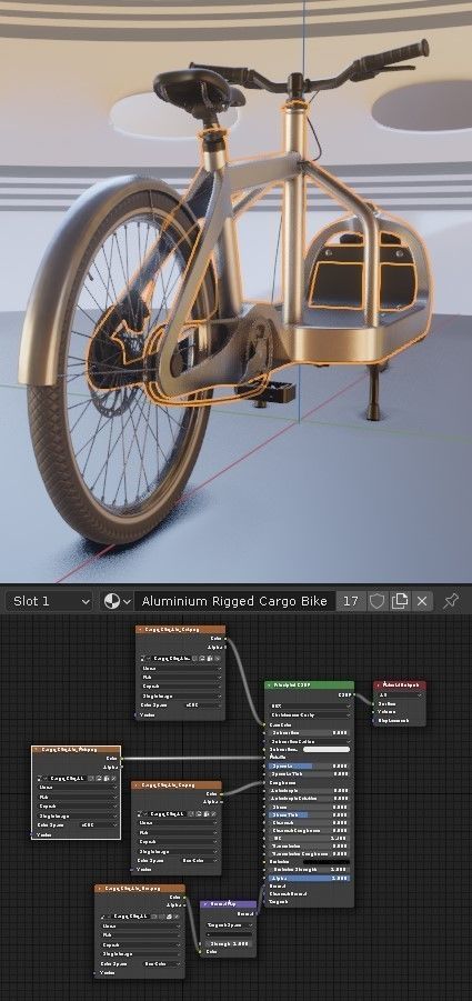 Low-Poly Cargo Bike Rigged All Versions 3D Model Collection_10