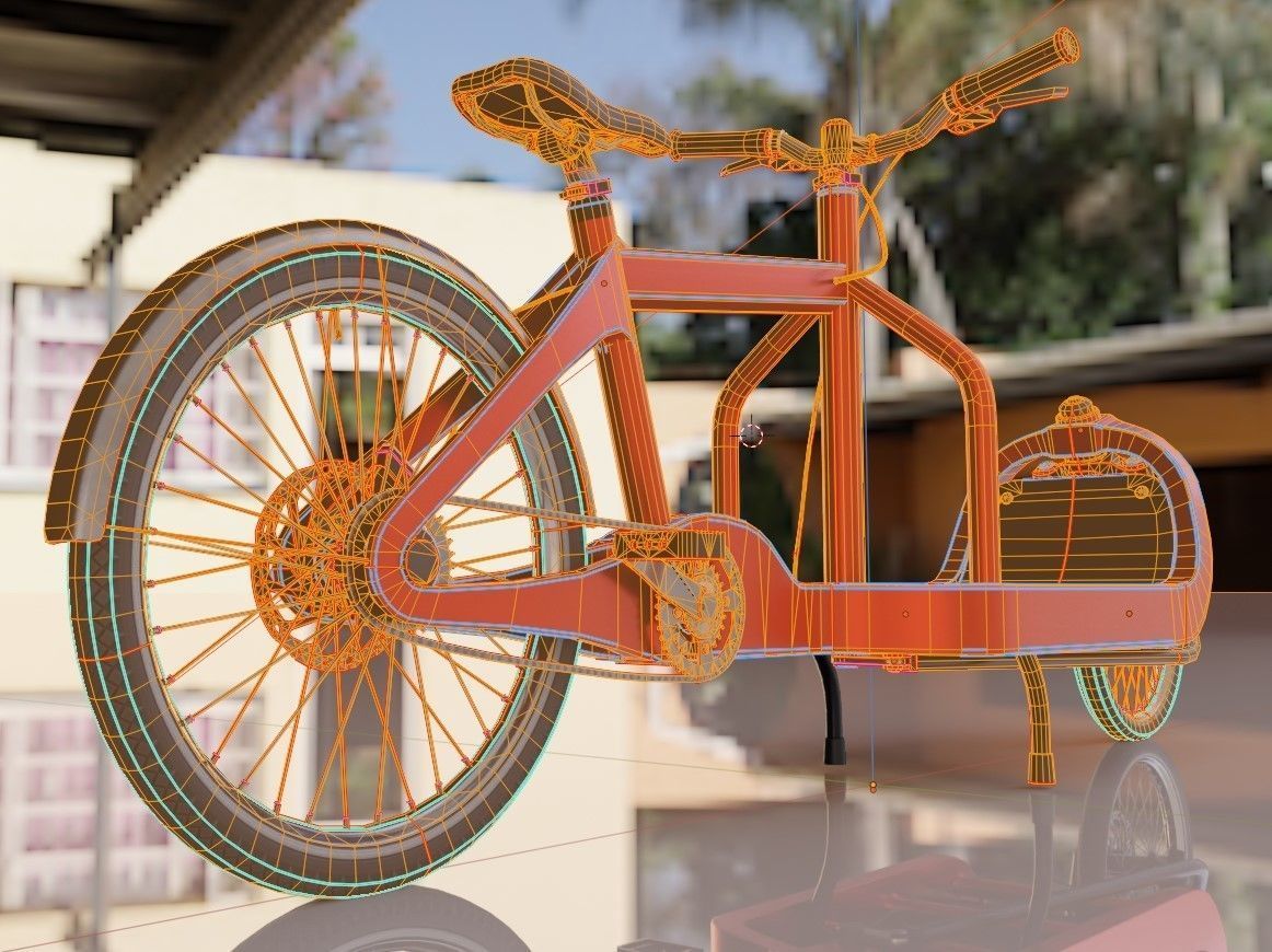 Low-Poly Cargo Bike Rigged All Versions 3D Model Collection_69