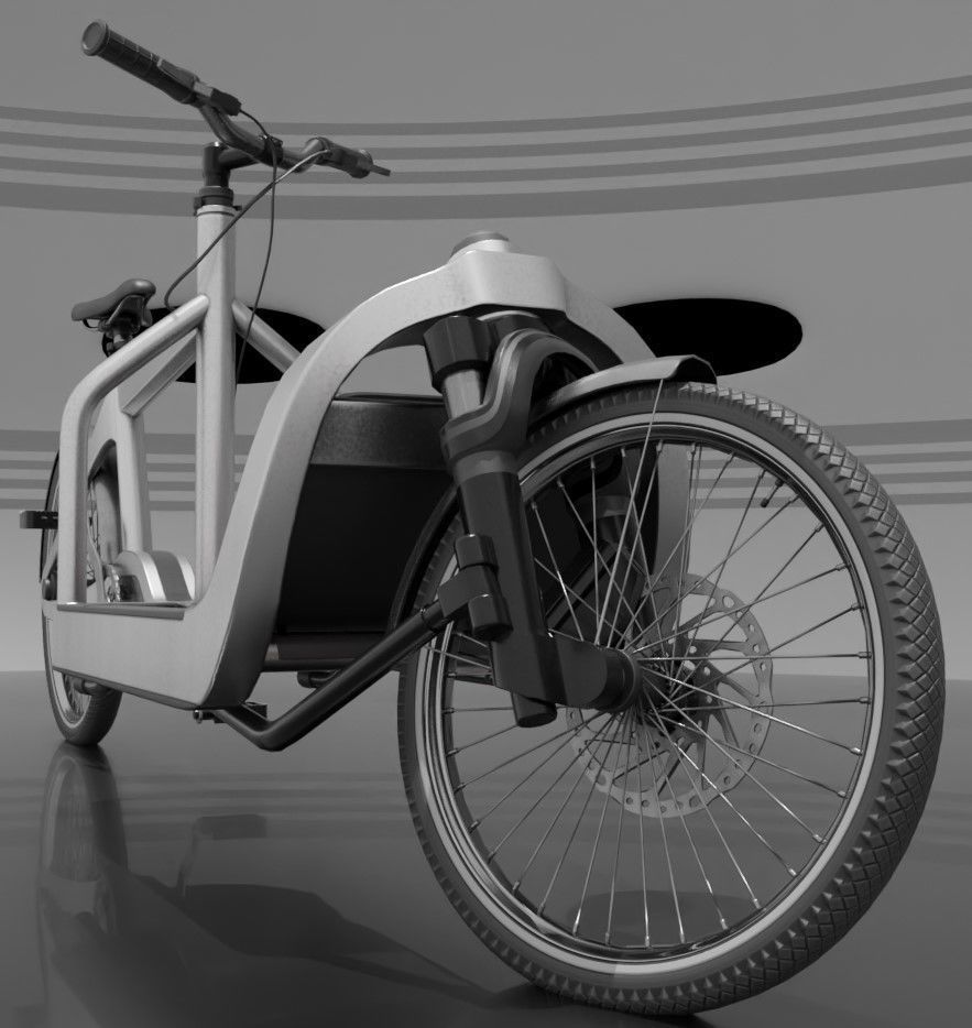 Low-Poly Cargo Bike Rigged All Versions 3D Model Collection_20