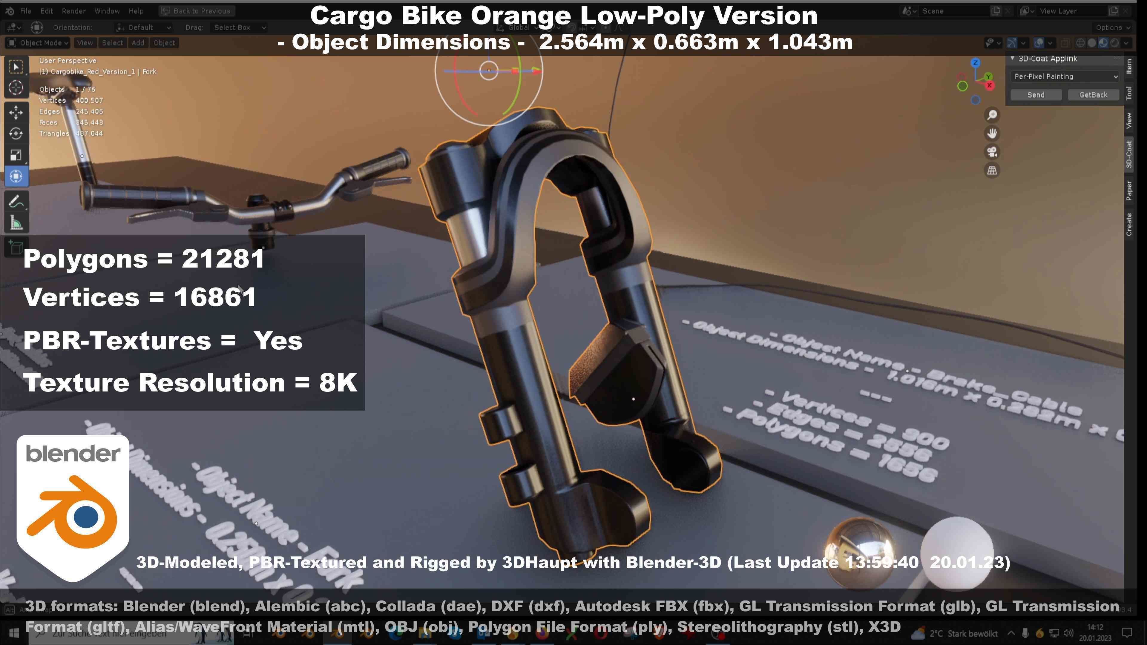 Low-Poly Cargo Bike Rigged All Versions 3D Model Collection_123