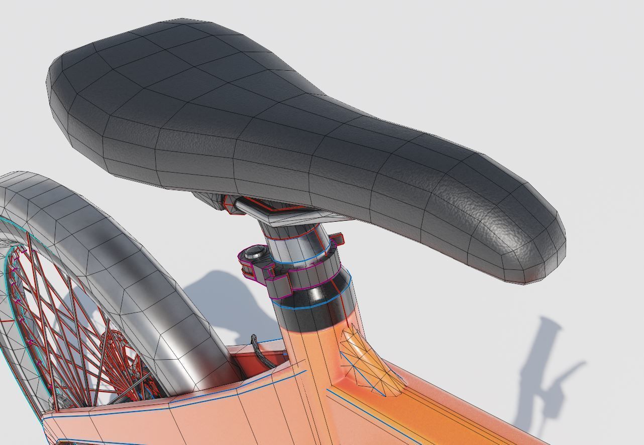 Low-Poly Cargo Bike Rigged All Versions 3D Model Collection_64