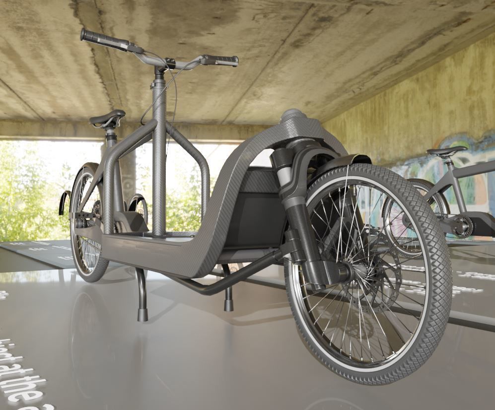 Low-Poly Cargo Bike Rigged All Versions 3D Model Collection_30