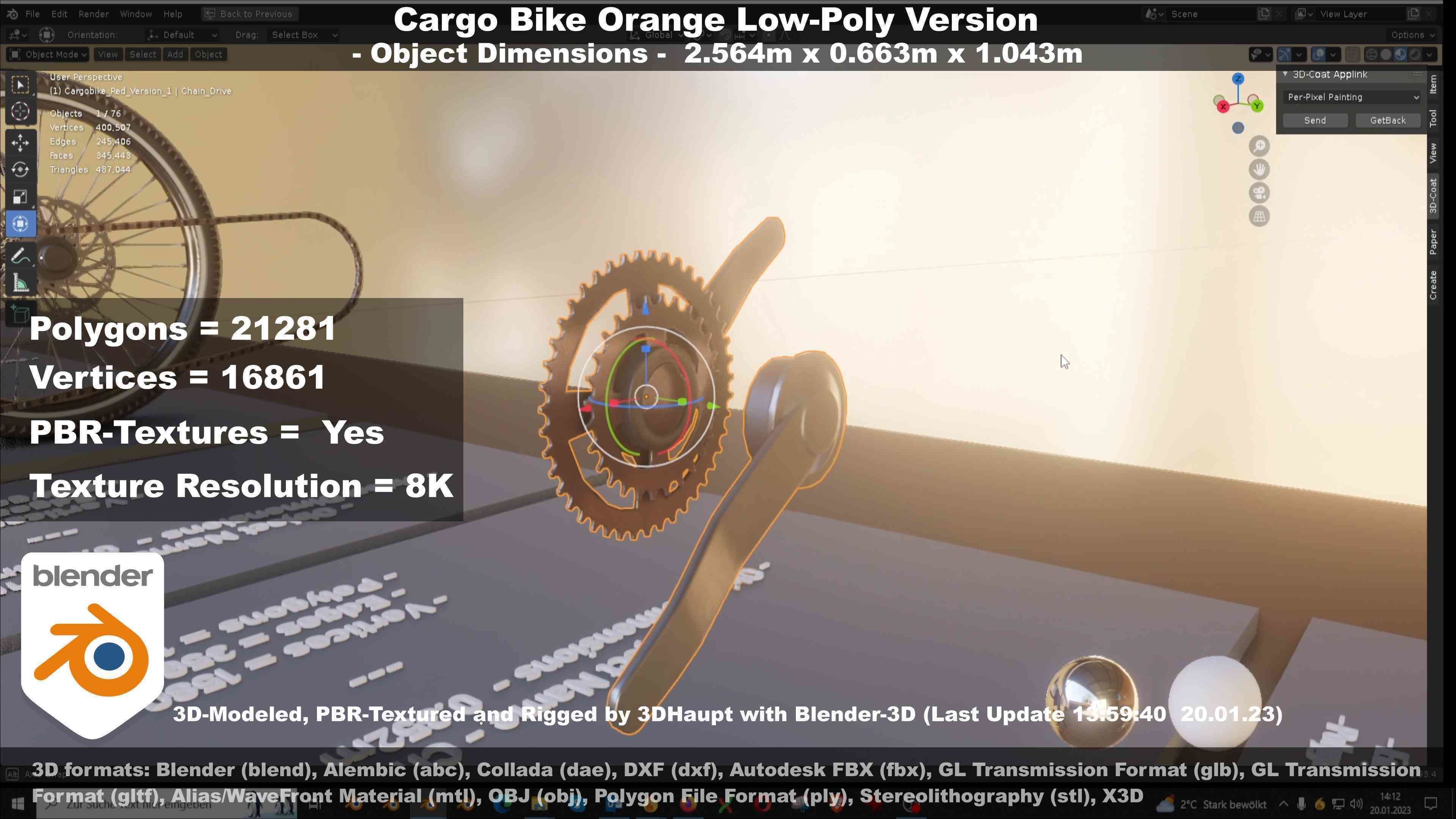 Low-Poly Cargo Bike Rigged All Versions 3D Model Collection_131