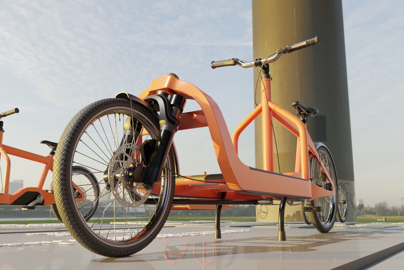 Low-Poly Cargo Bike Rigged All Versions 3D Model Collection_63