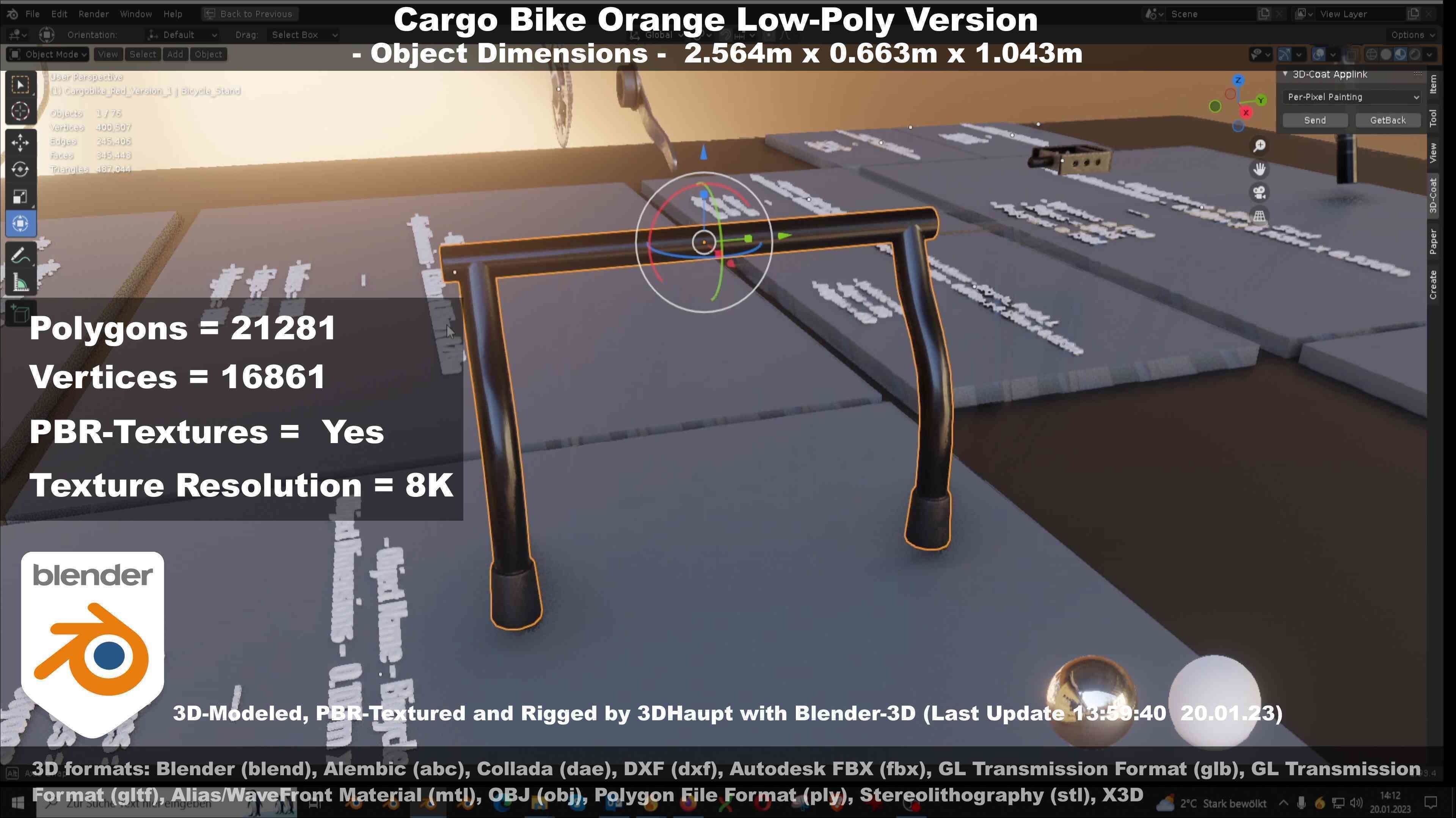 Low-Poly Cargo Bike Rigged All Versions 3D Model Collection_119