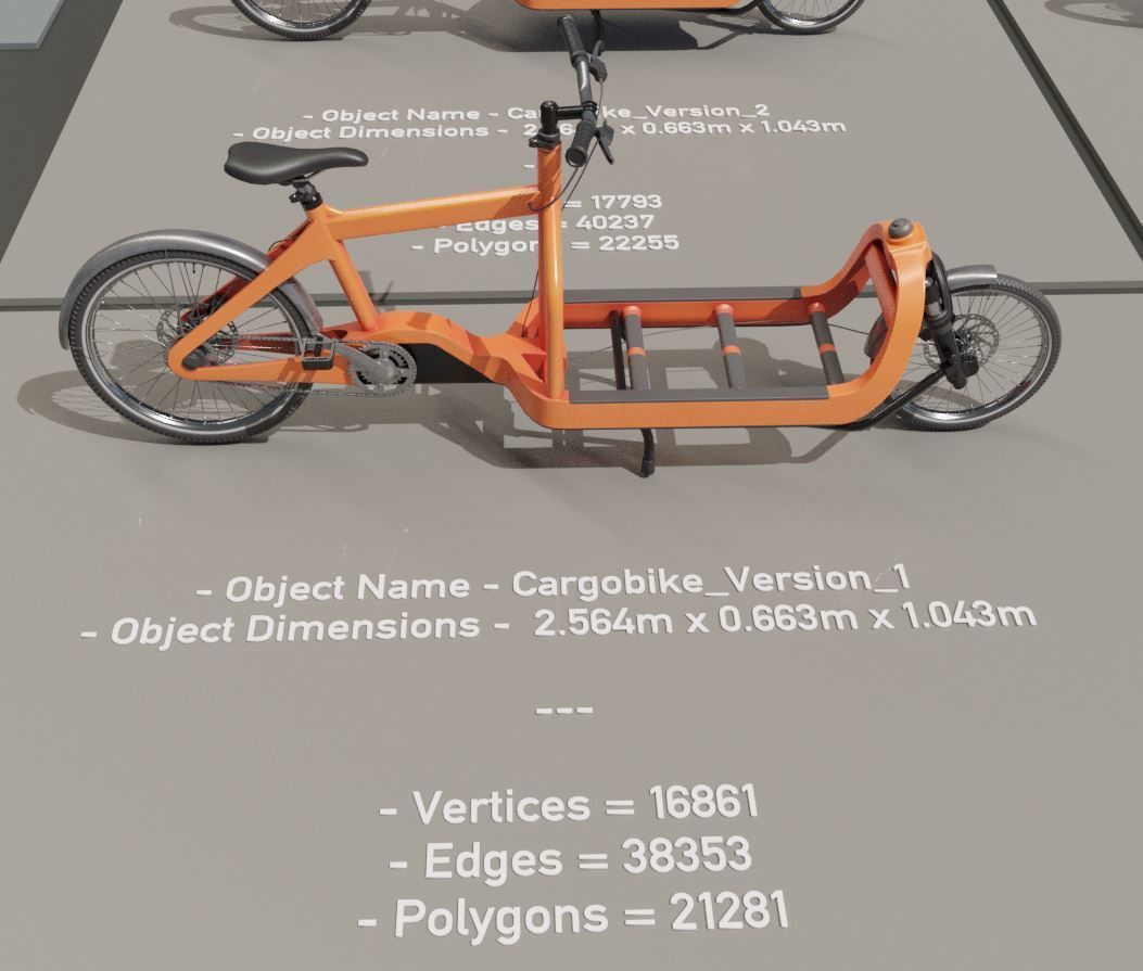 Low-Poly Cargo Bike Rigged All Versions 3D Model Collection_52