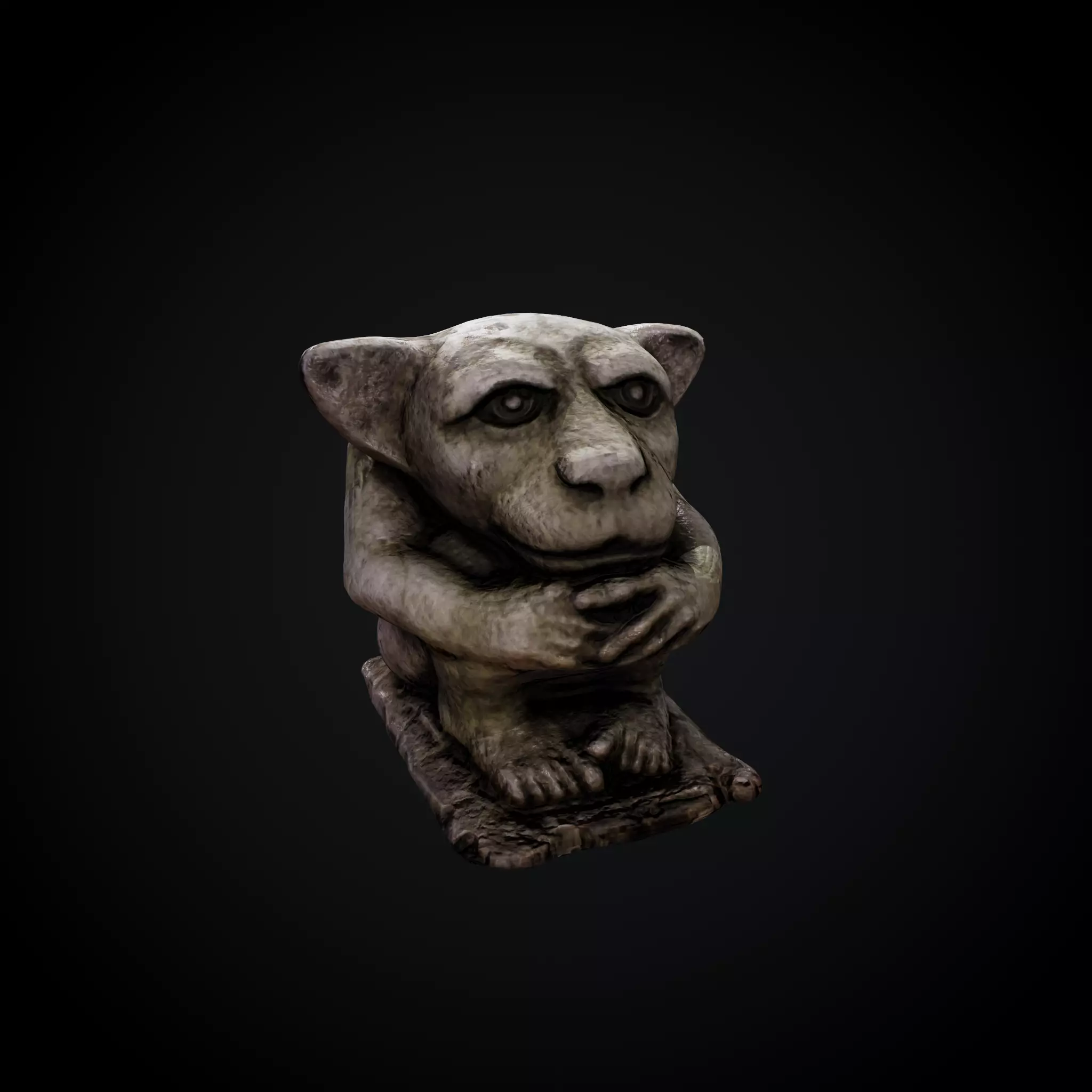 Gargoyle Scanned 3D model stone statue of troll Low-poly 3D model
