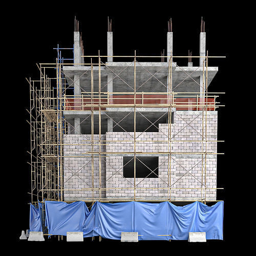 Modular Building  Vol 05 Low-poly 3D model 7