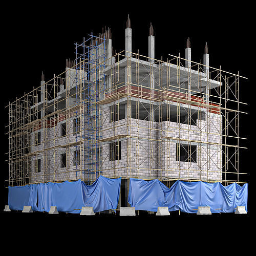 Modular Building  Vol 05 Low-poly 3D model 2