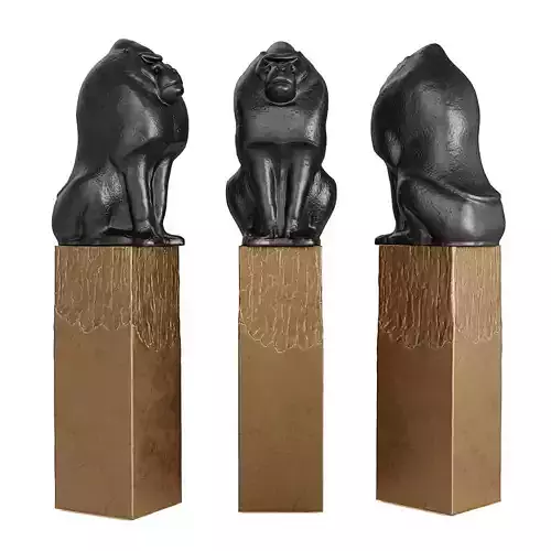 Sitting monkey sculpture