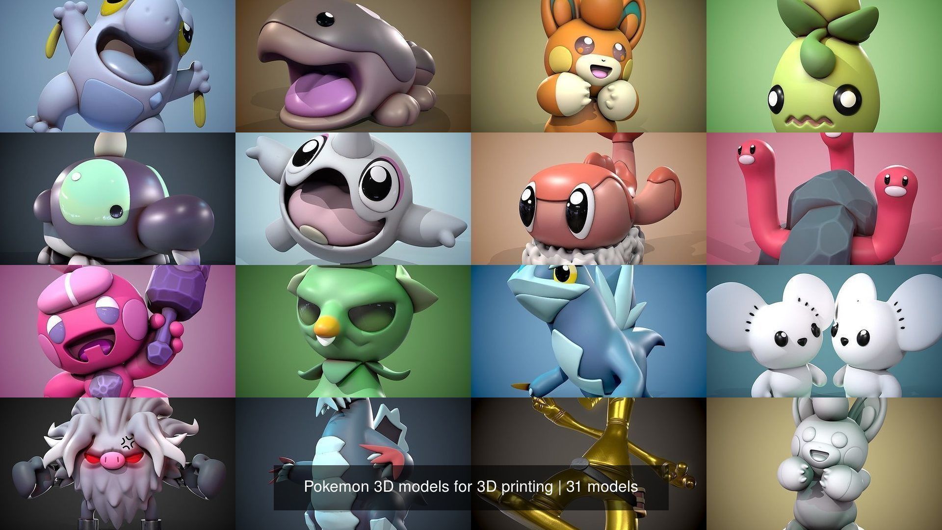 Pokemon 3D models for 3D printing 3D Model Collection_3