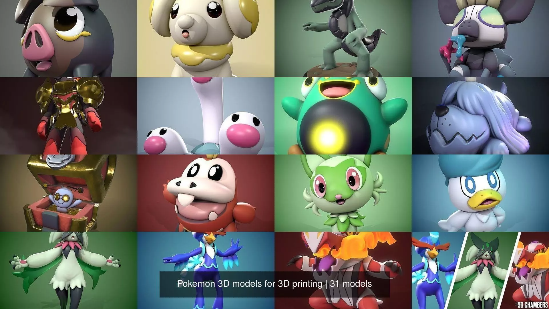 Pokemon 3D models for 3D printing 3D Model Collection_0