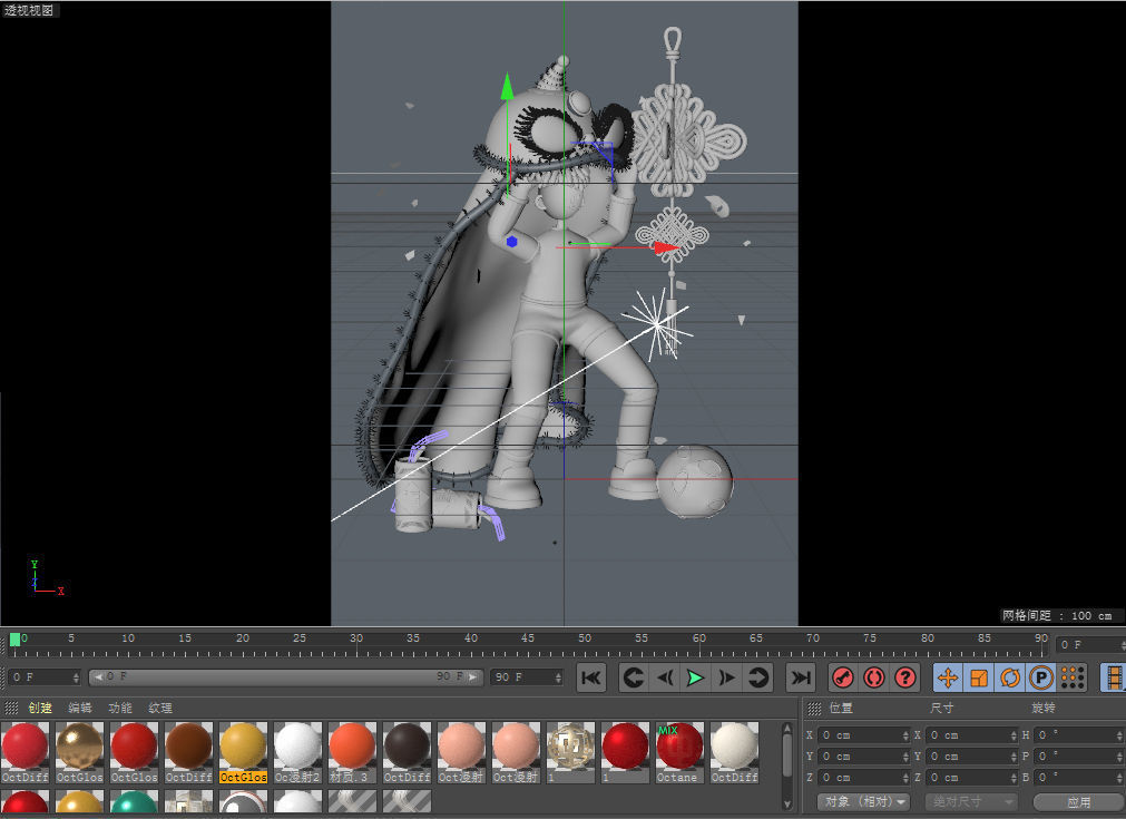 China elements New Year lion dance 3D model_3