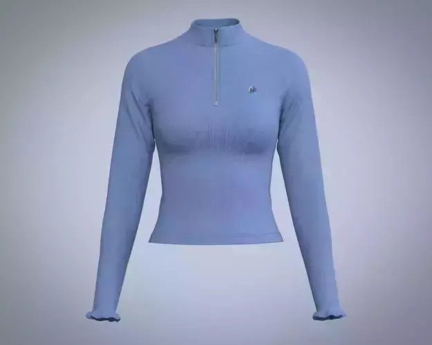 Girls Ribbed With Zipper Tops