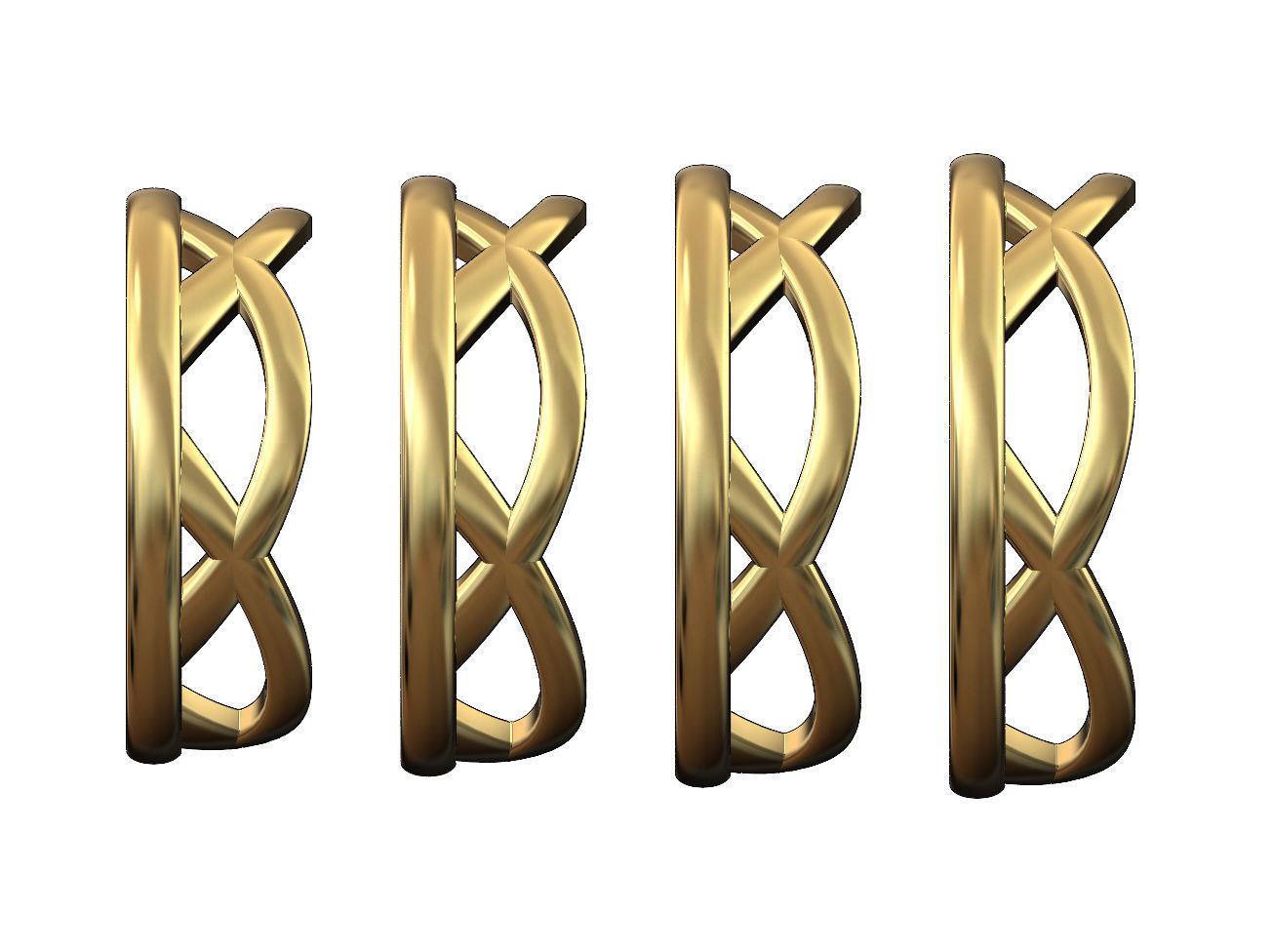 Overlapping celtic arch band US size 7to10 3D print model_2