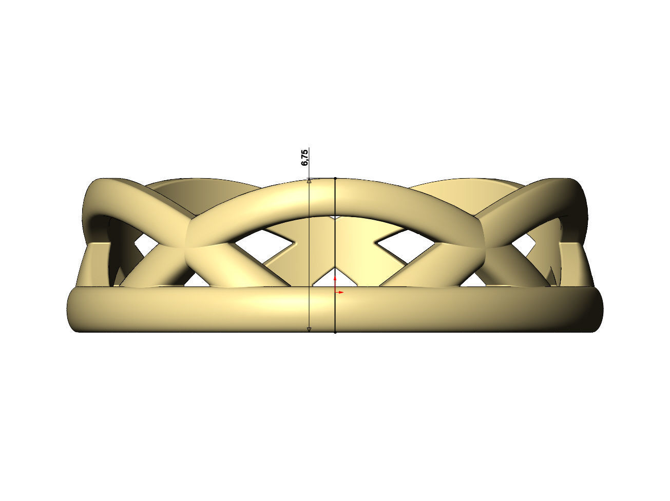 Overlapping celtic arch band US size 7to10 3D print model_5