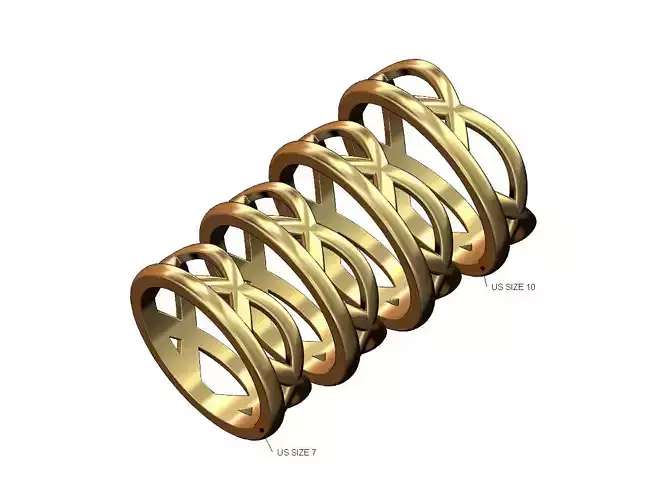 Overlapping celtic arch band US size 7to10