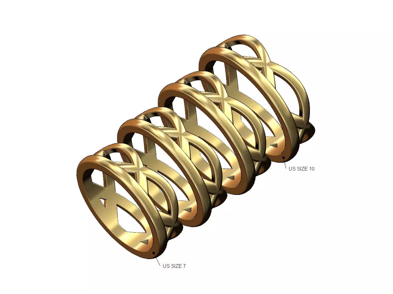Overlapping celtic arch band US size 7to10 3D print model_0
