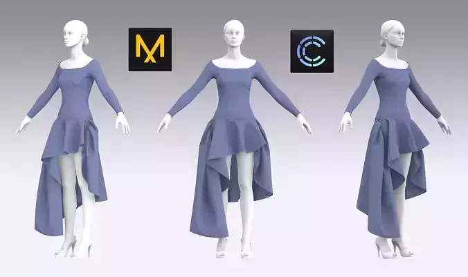 Dress Outfits MD CLO 3D ZPRJ ZPAC project files 3D model