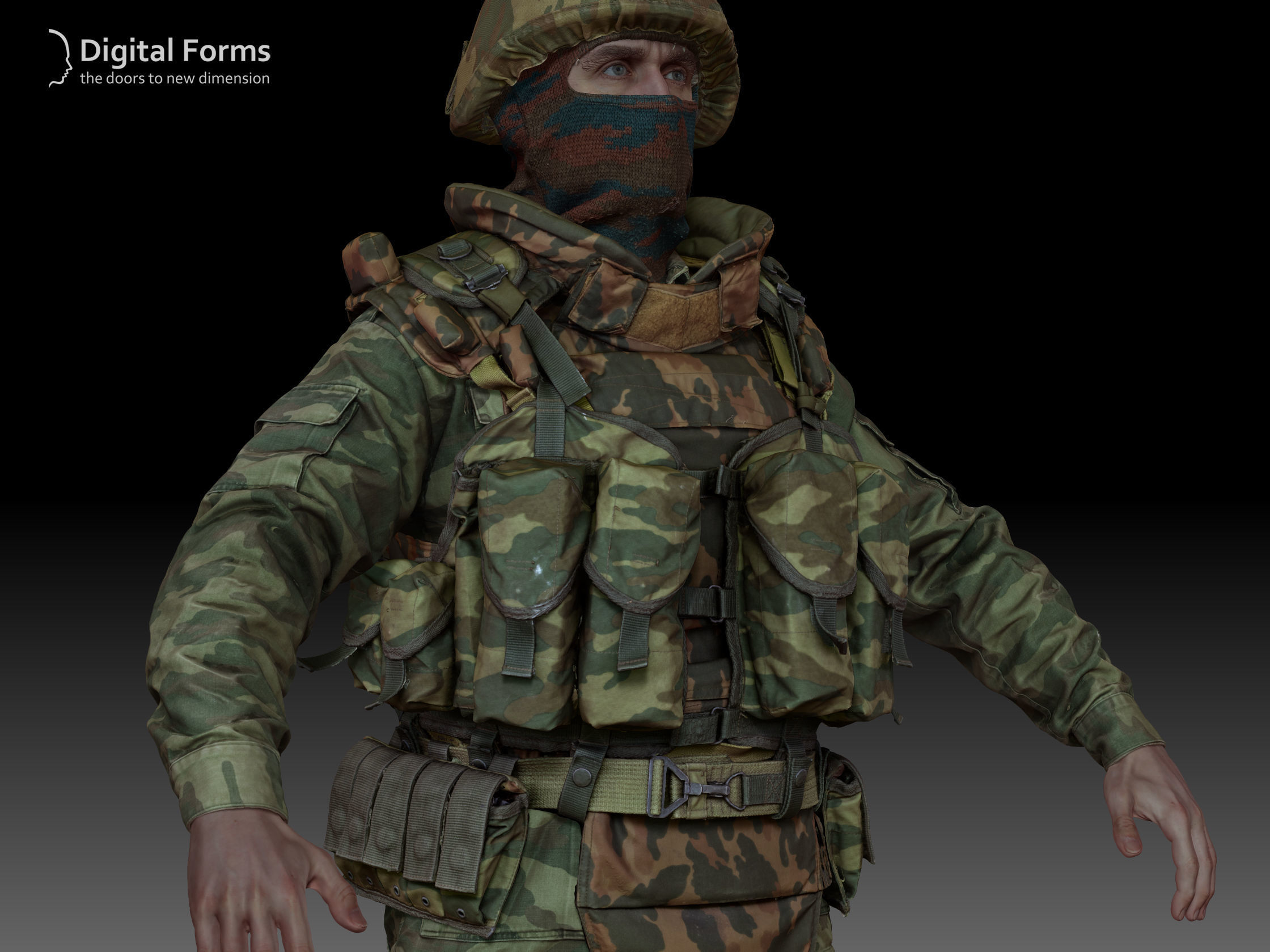 Russian uniform of the early 2000s 3D model_6