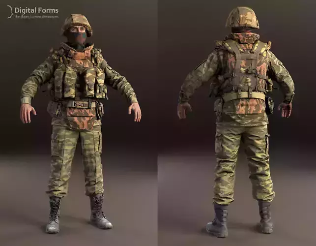 Russian uniform of the early 2000s 3D model