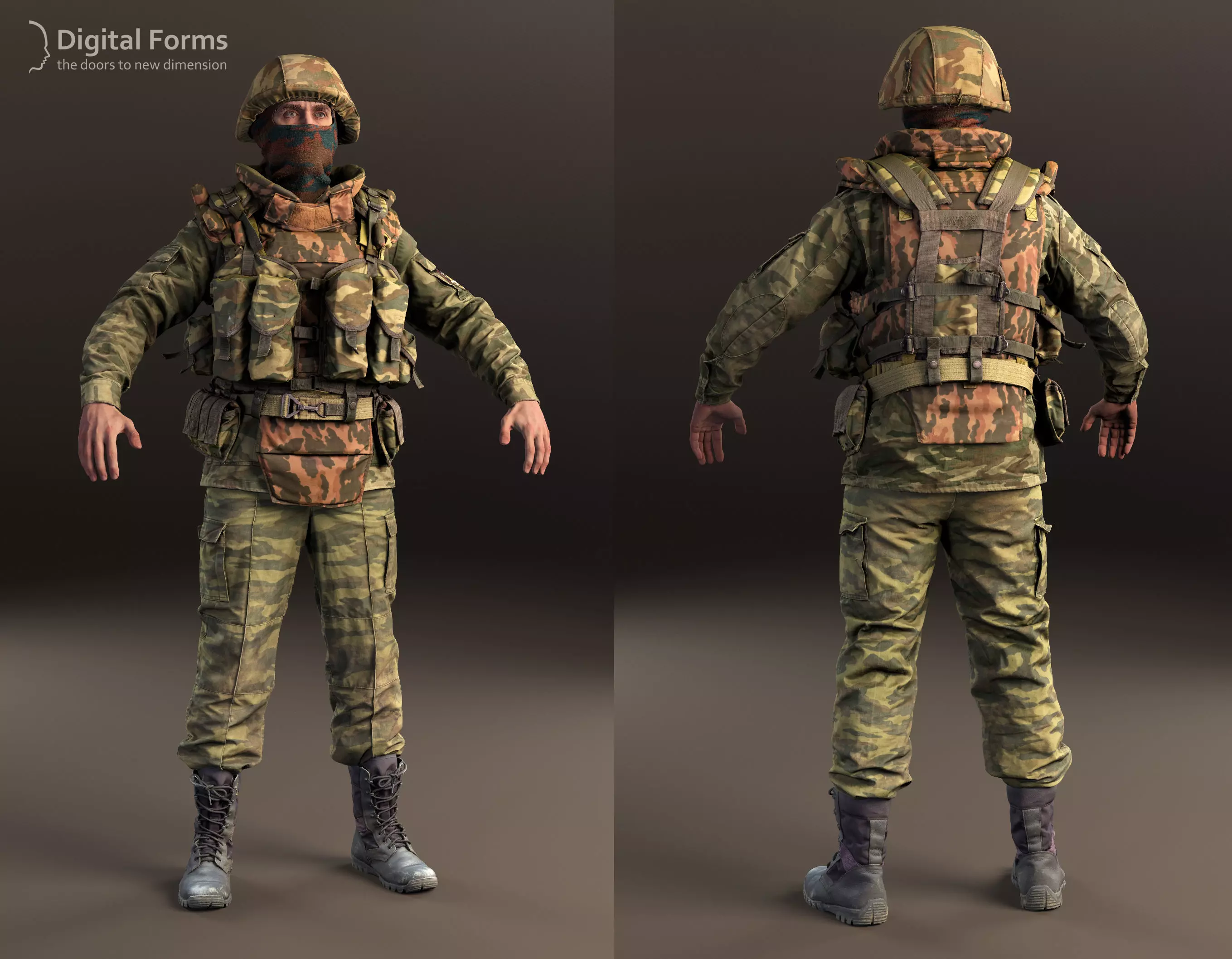 Russian uniform of the early 2000s 3D model_0