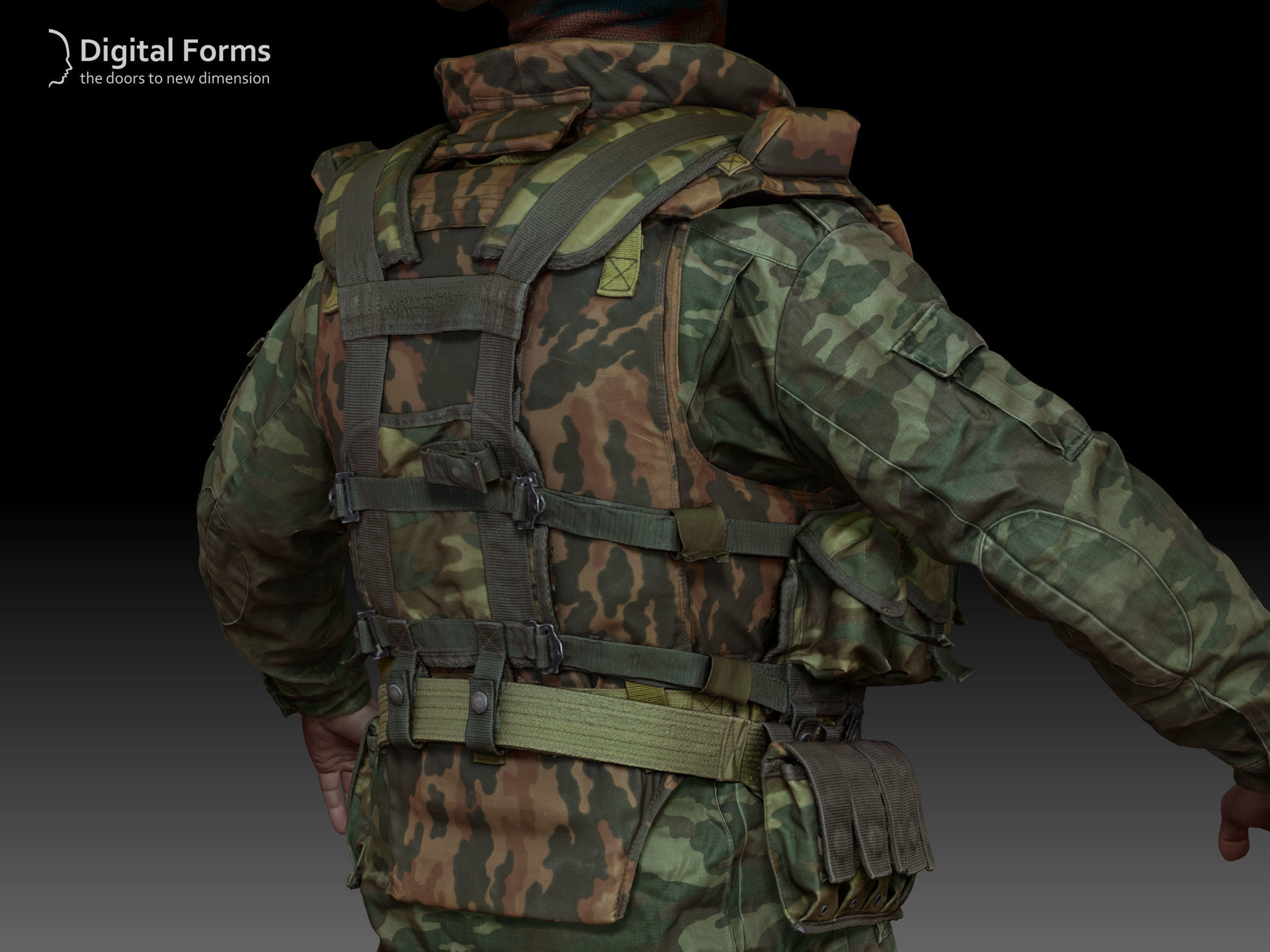 Russian uniform of the early 2000s 3D model_7