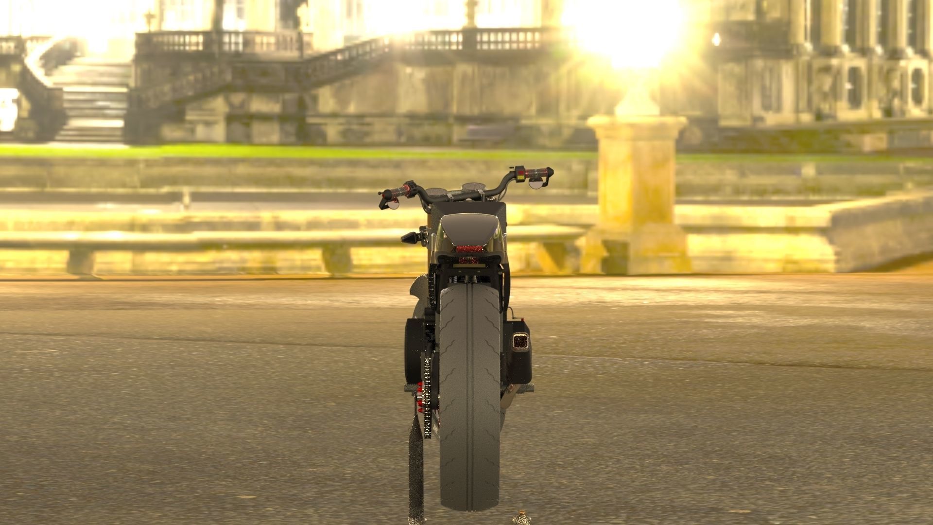 Custom Motorcycle 3D model_1